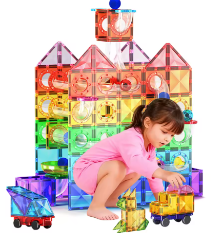 100 قطعة من البلاط المغناطيسي لألعاب الأطفال