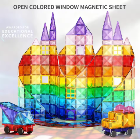 100 قطعة من البلاط المغناطيسي لألعاب الأطفال