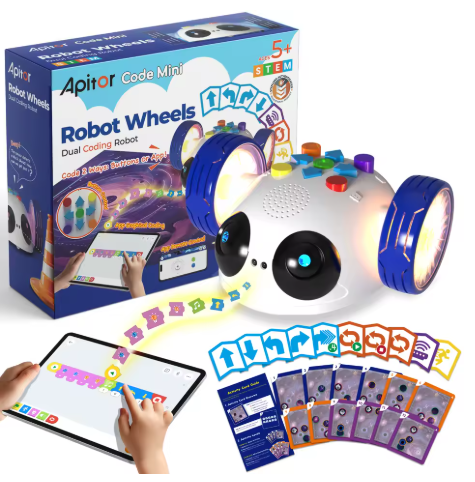 مجموعة روبوتات مع بطاقات برمجة بدون شاشة