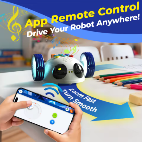 مجموعة روبوتات مع بطاقات برمجة بدون شاشة