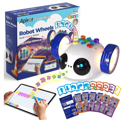 مجموعة روبوتات مع بطاقات برمجة بدون شاشة