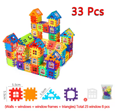 مكعبات بناء منزل الأطفال ألعاب تعليمية