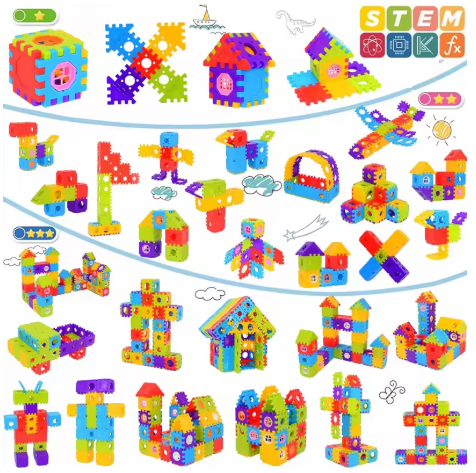 مكعبات بناء منزل الأطفال ألعاب تعليمية
